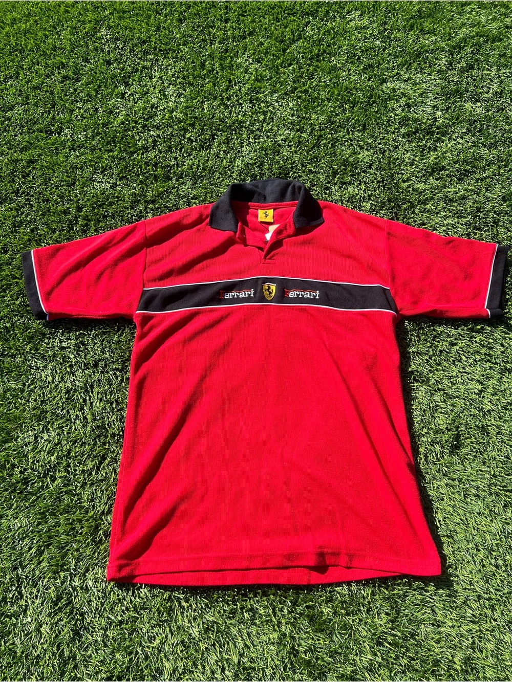 1996 Ferrari Red Polo Shirt with Black Trim